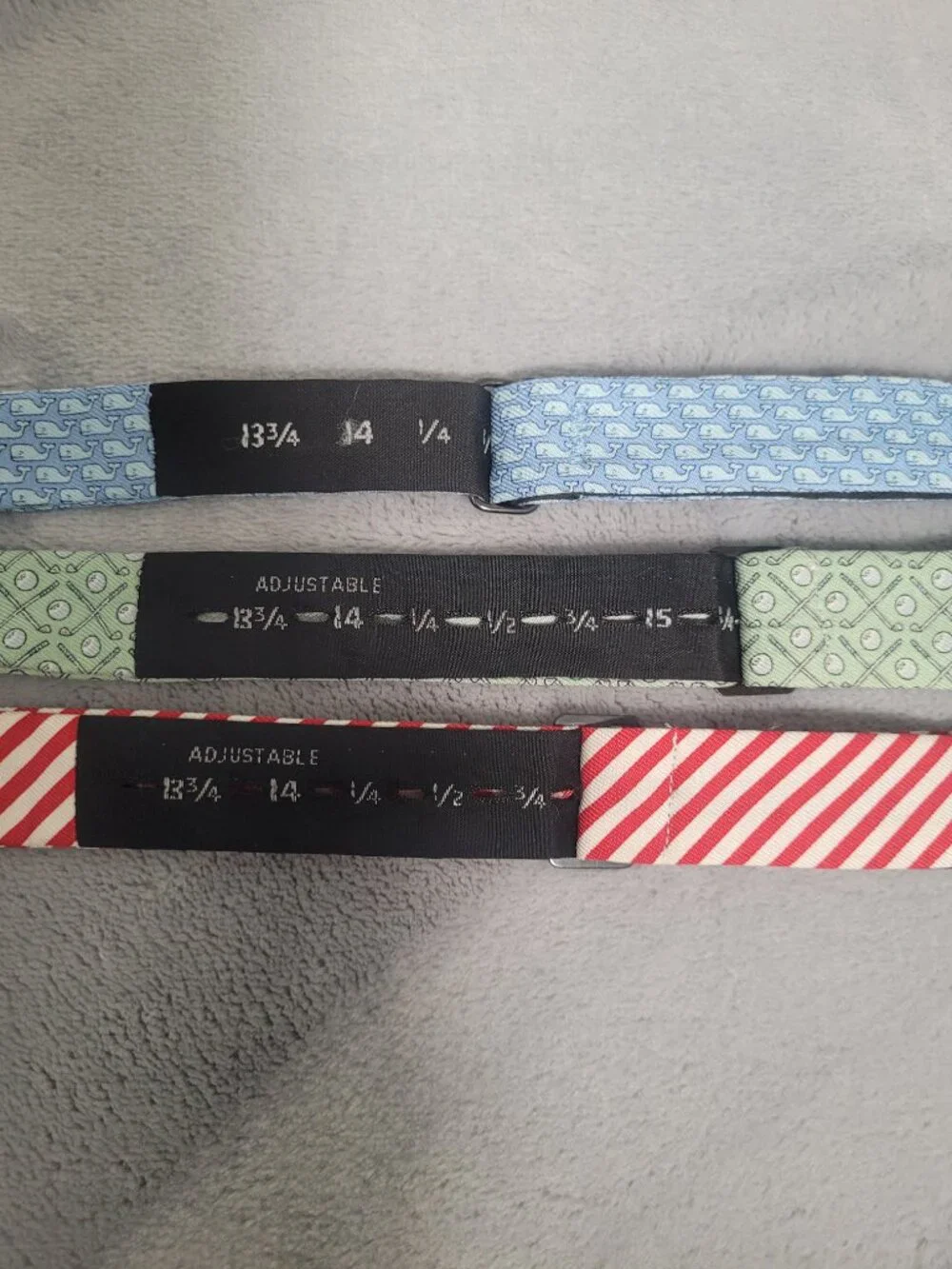 Lot 3 Vineyard Vines Bow Ties 100% Silk Adjustable Handmade USA Golf Whale Flag